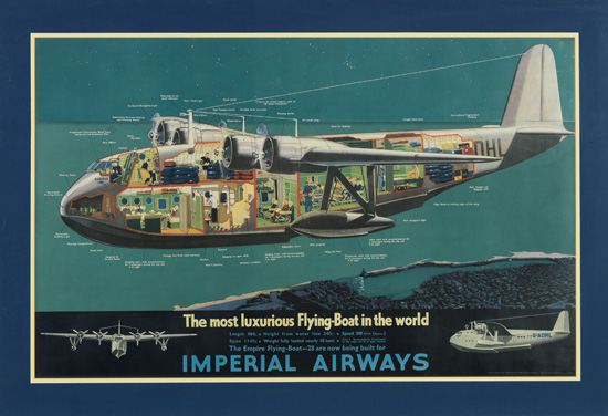 (AVIATION.) Imperial Airways. Imperial Airways. The most luxurious Flying-Boat in the world.